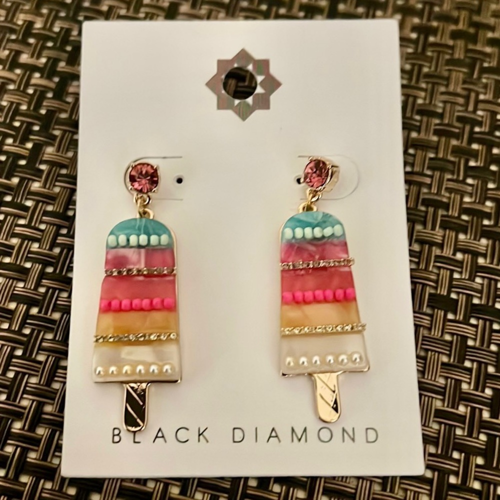 Black Diamond Popsicle Earrings